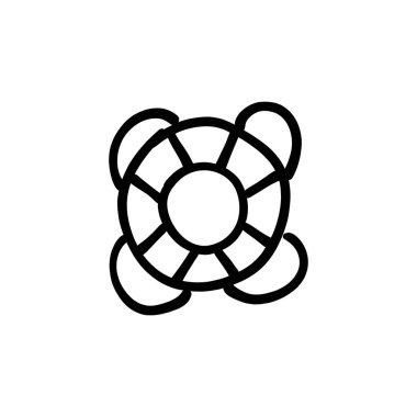 Yaşam şamandırası simgesi vektörde. Logotype - Doodle