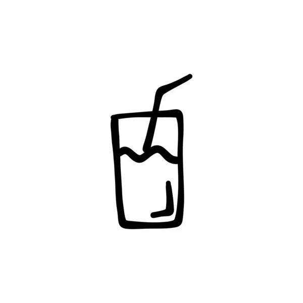 Juice Ikon Vektor Logotyp Doodle — Stock vektor