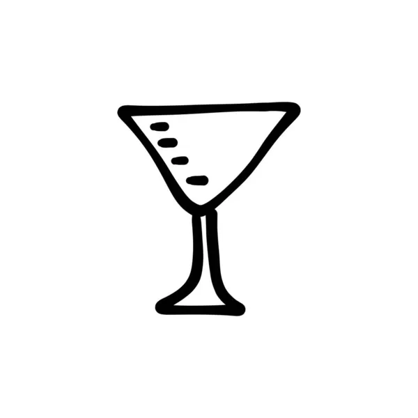 Icône Verre Cocktail Dans Vecteur Logotype Caniche — Image vectorielle