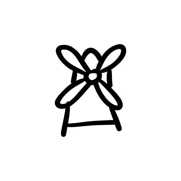 Ikona Turbíny Vektoru Logotyp Doodle — Stockový vektor