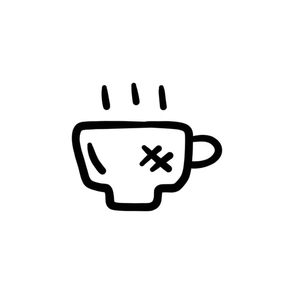 Vektör Olarak Çay Fincanı Simgesi Logotype Doodle — Stok Vektör