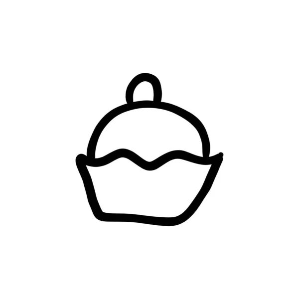 벡터로 케이크 아이콘을 추가하 Logotype Doodle — 스톡 벡터