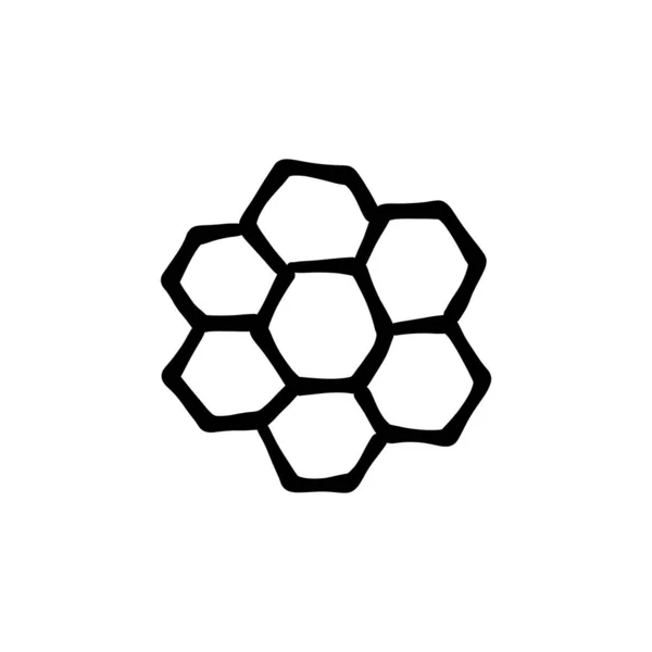 Ikona Medového Hřebenu Vektoru Logotyp Doodle — Stockový vektor