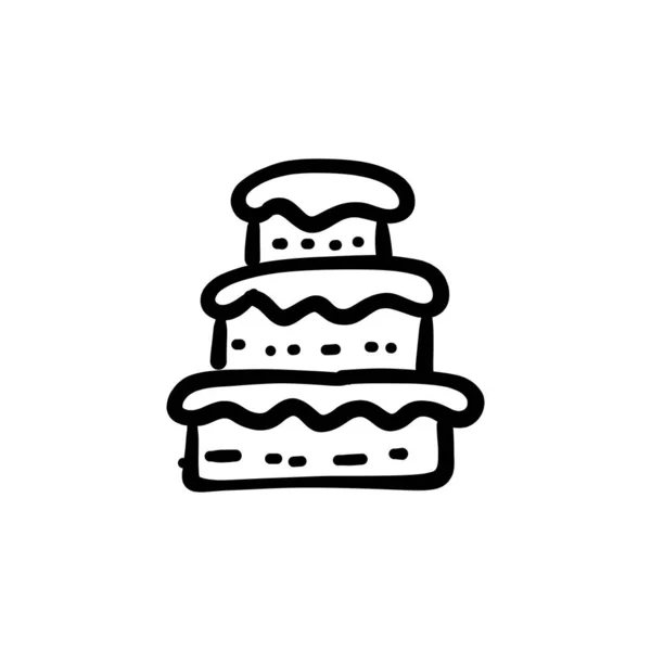 케이크 아이콘을 합니다 Logotype Doodle — 스톡 벡터