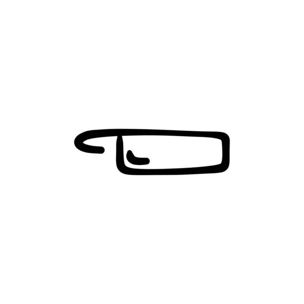 Kockkniv Ikon Vektor Logotyp Doodle — Stock vektor