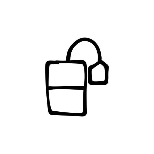 Ícone Pacote Chá Vetor Logotipo Doodle — Vetor de Stock