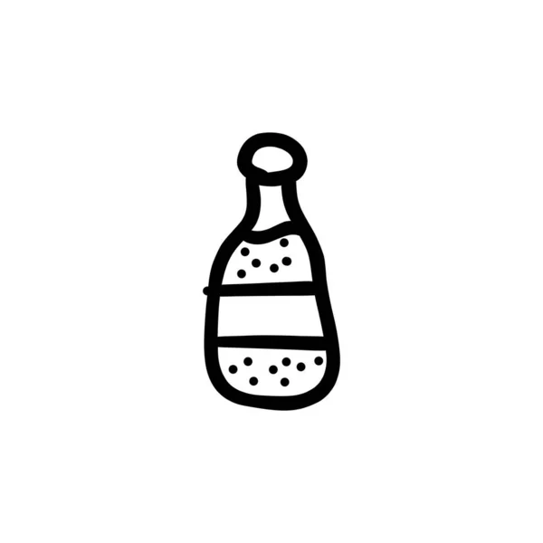 Ikona Lahvičky Vektoru Logotyp Doodle — Stockový vektor
