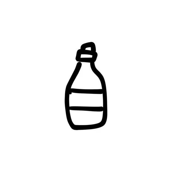 Mineralflaskikon Vektor Logotyp Doodle — Stock vektor