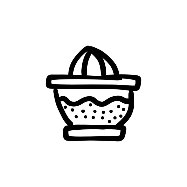 Ícone Tigela Geleia Vetor Logotipo Doodle — Vetor de Stock