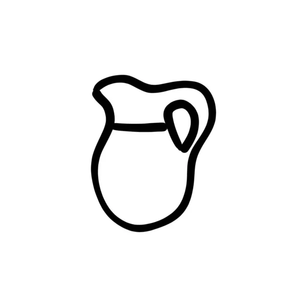 Ícone Jarro Água Vetor Logotipo Doodle —  Vetores de Stock