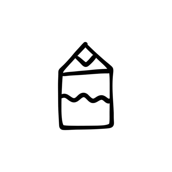 Saftverpackungssymbol Vektor Logotype Doodle — Stockvektor