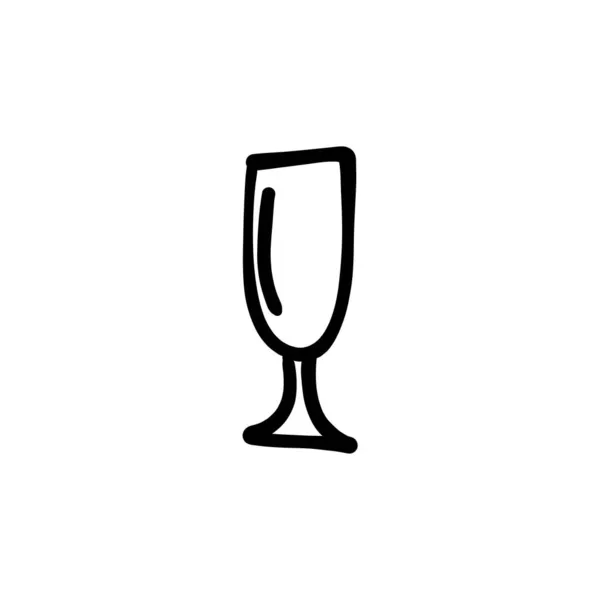 Значок Бокала Шампанского Векторе Логотип Doodle — стоковый вектор