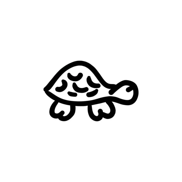 Schildpadpictogram Vector Logotype Doodle — Stockvector