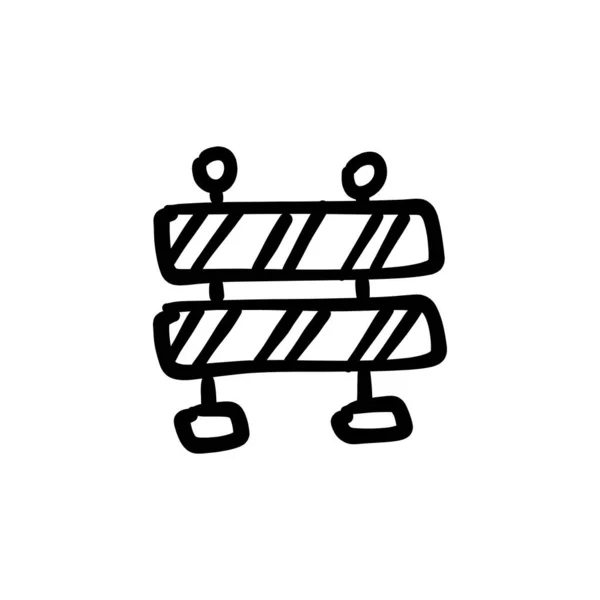 Wegblokpictogram Vector Logotype Doodle — Stockvector