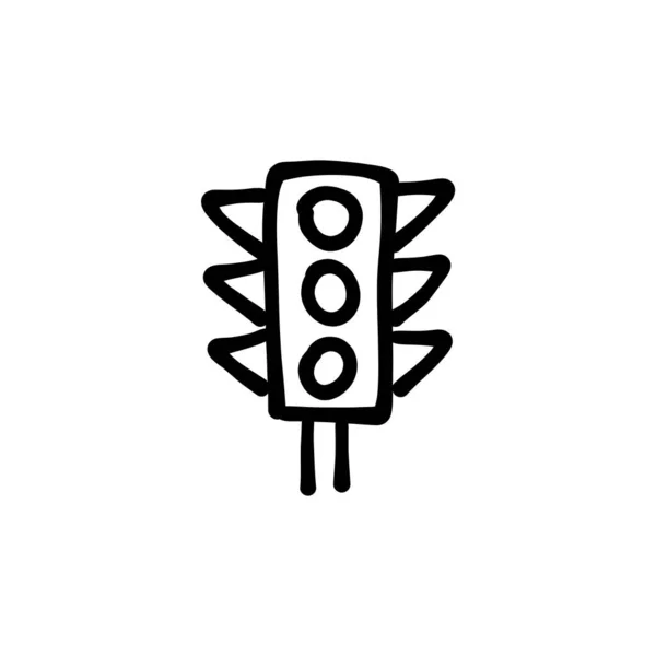 Icono Señal Tráfico Vector Logotipo Doodle — Archivo Imágenes Vectoriales