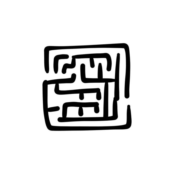 Karta Riktning Ikonen Vektor Logotyp Doodle — Stock vektor