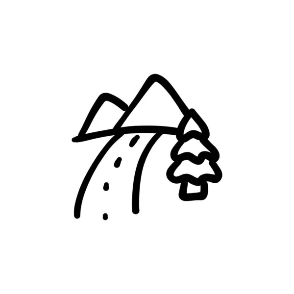 Bergspass Ikonen Vektor Logotyp Doodle — Stock vektor