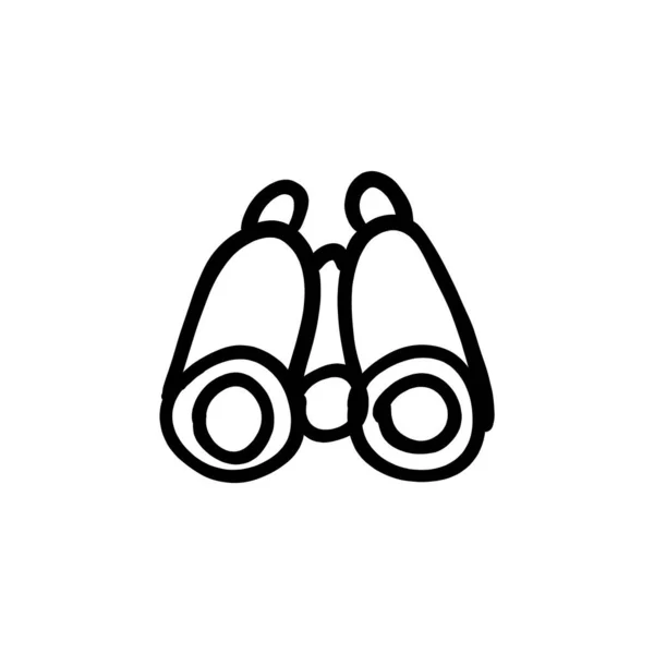 Dürbün Simgesi Vektörde Logotype Doodle — Stok Vektör
