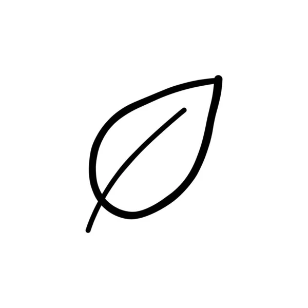 Ícone Folha Vetor Logotipo Doodle —  Vetores de Stock