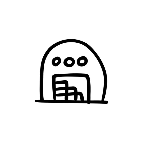 Warehouse Icon Vector Logotype Doodle — Stock Vector