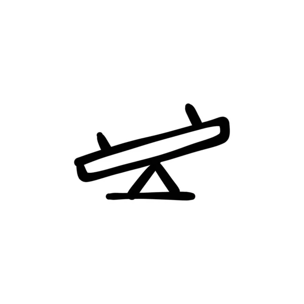 Fulcrum Icon Vector Logotype Doodle — Stock Vector
