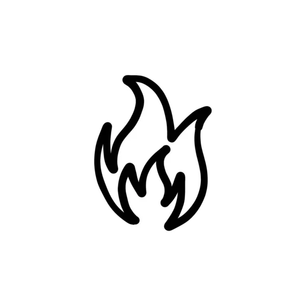Vektör Olarak Yanan Alev Simgesi Logotype Doodle — Stok Vektör