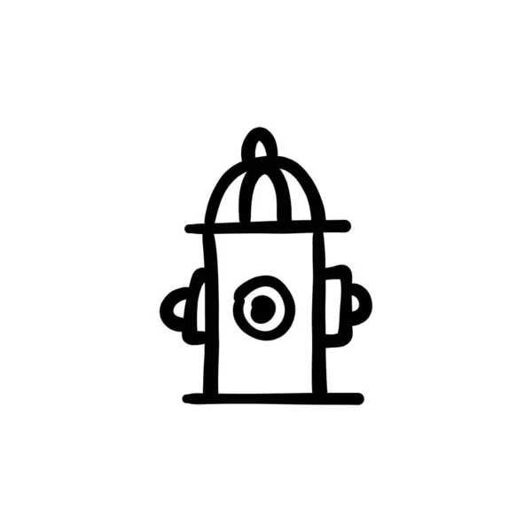 ベクトル内の消火栓アイコン ロゴタイプ 落書き — ストックベクタ