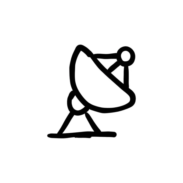 Antenna Ikonja Vektorban Logotípus Doodle — Stock Vector