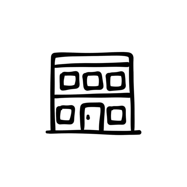 Landmark Icoon Vector Logotype Doodle — Stockvector