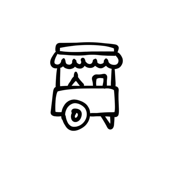 Ícone Barracas Comida Vetor Logotipo Doodle —  Vetores de Stock
