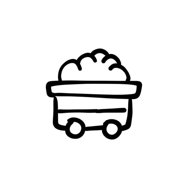 Ícone Carrinho Lixo Vetor Logotipo Doodle —  Vetores de Stock