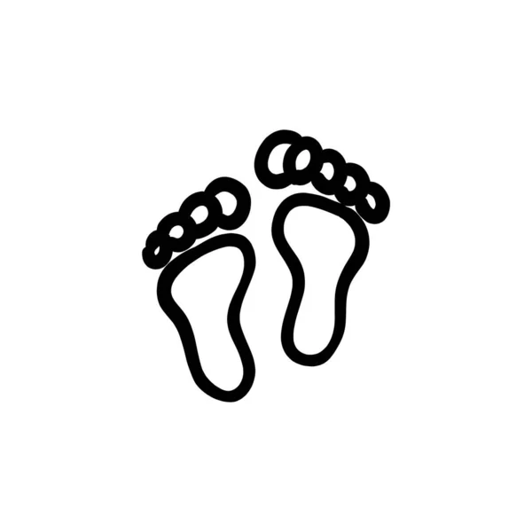 Ikon Tanda Kaki Pada Vektor Logotype Doodle - Stok Vektor