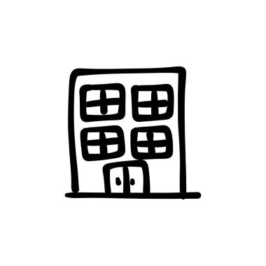 Hastane ikonu vektör olarak. Logotype - Doodle