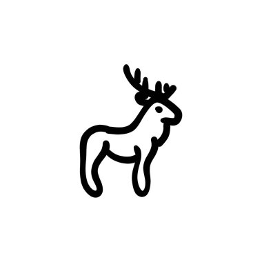 Geyik simgesi vektör. Logotype - Doodle