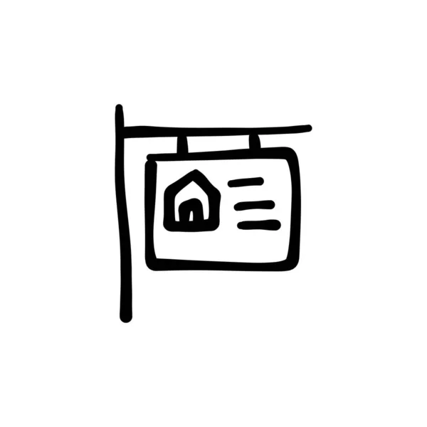Informationstavla Ikonen Vektor Logotyp Doodle — Stock vektor