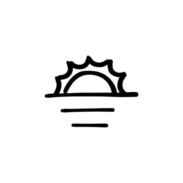 Sonnenuntergang Symbol Vektor Logotype Doodle — Stockvektor