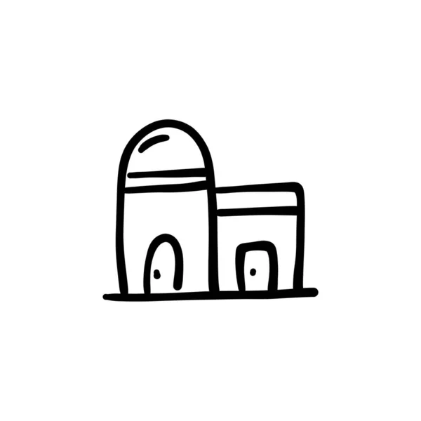 Icono Casa Doble Vector Logotipo Doodle — Archivo Imágenes Vectoriales