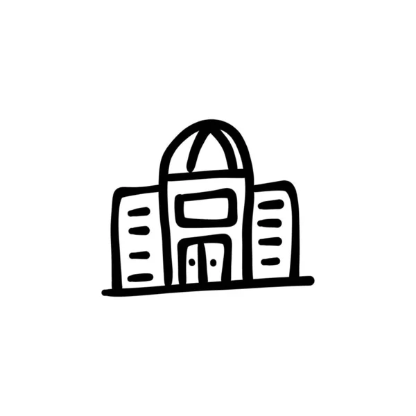 Religiöse Gebäude Ikone Vektor Logotype Doodle — Stockvektor