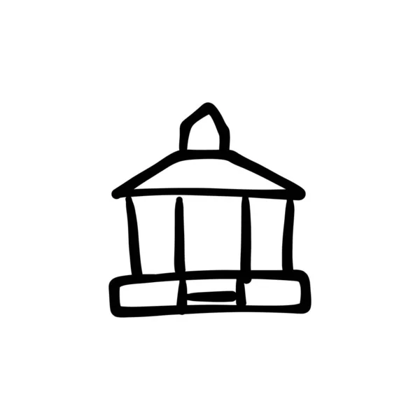 Halvcirkelformade Lusthus Ikonen Vektor Logotyp Doodle — Stock vektor