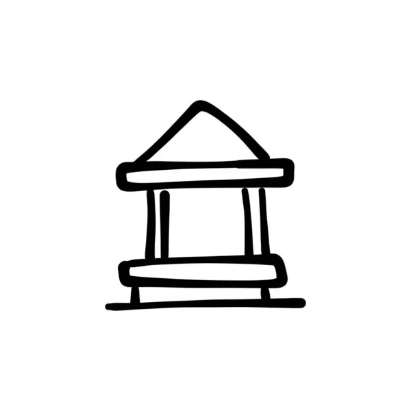 Symbol Des Wartebereichs Vektor Logotype Doodle — Stockvektor