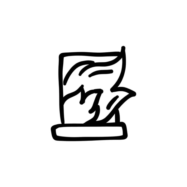 Значок Камина Векторе Логотип Doodle — стоковый вектор