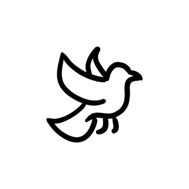 Vektör olarak kuş simgesi. Logotype - Doodle