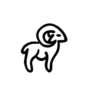 Capra Falconeri simgesi vektörde. Logotype - Doodle