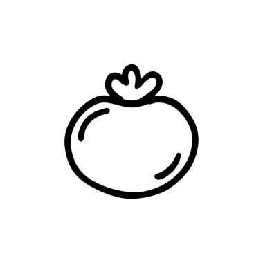 Vektör olarak domates ikonu. Logotype - Doodle