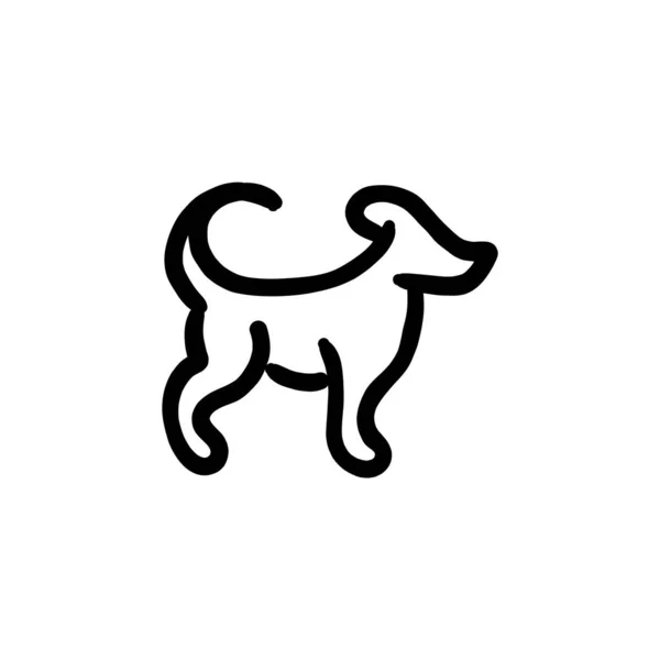 Köpek Simgesi Vektörde Logotype Doodle — Stok Vektör