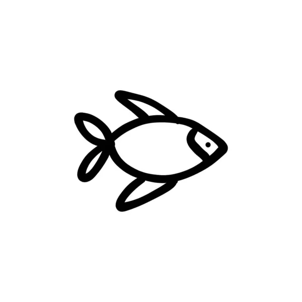 Fish Icon Vector Logotype Doodle — Stock Vector