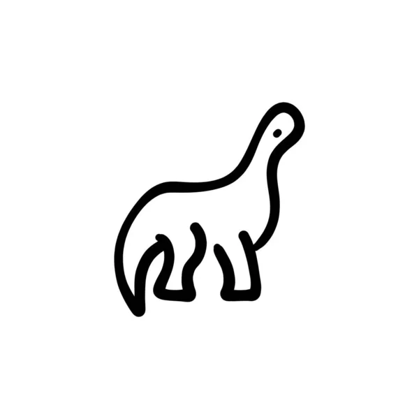Icono Dinosaurio Vector Logotipo Doodle — Vector de stock
