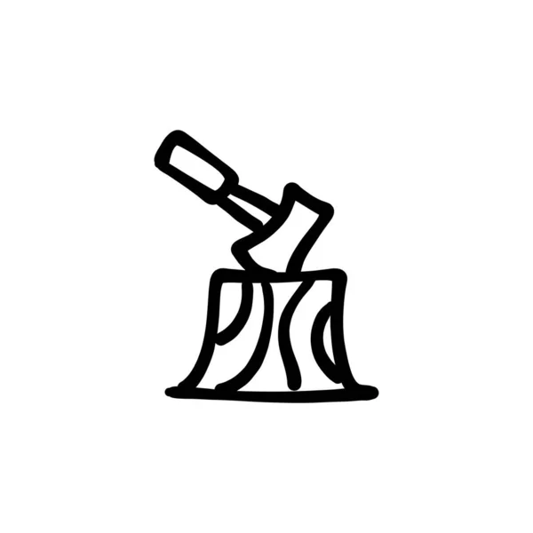 Houtsnijicoon Vector Logotype Doodle — Stockvector