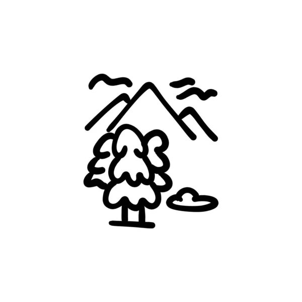 Landscape Icon Vector Logotype Doodle — Stock Vector