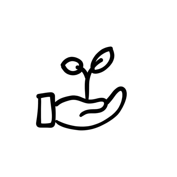 Ekologisk Ikon Vektor Logotyp Doodle — Stock vektor